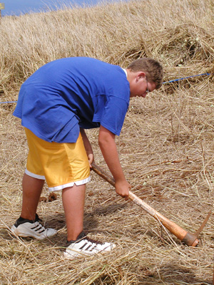 Tim and his trusty pick-axe